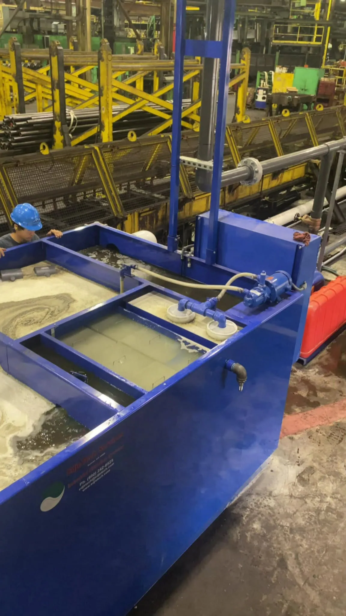 EdjeTech coolant recovery tanks operating in a tube mill