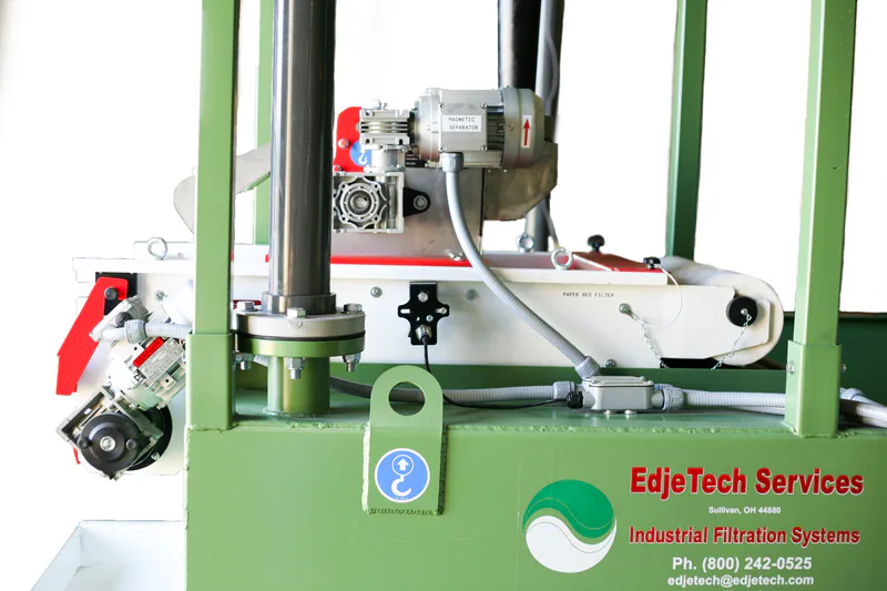 Detail of EdjeTech filtration equipment, including pipework and filter media